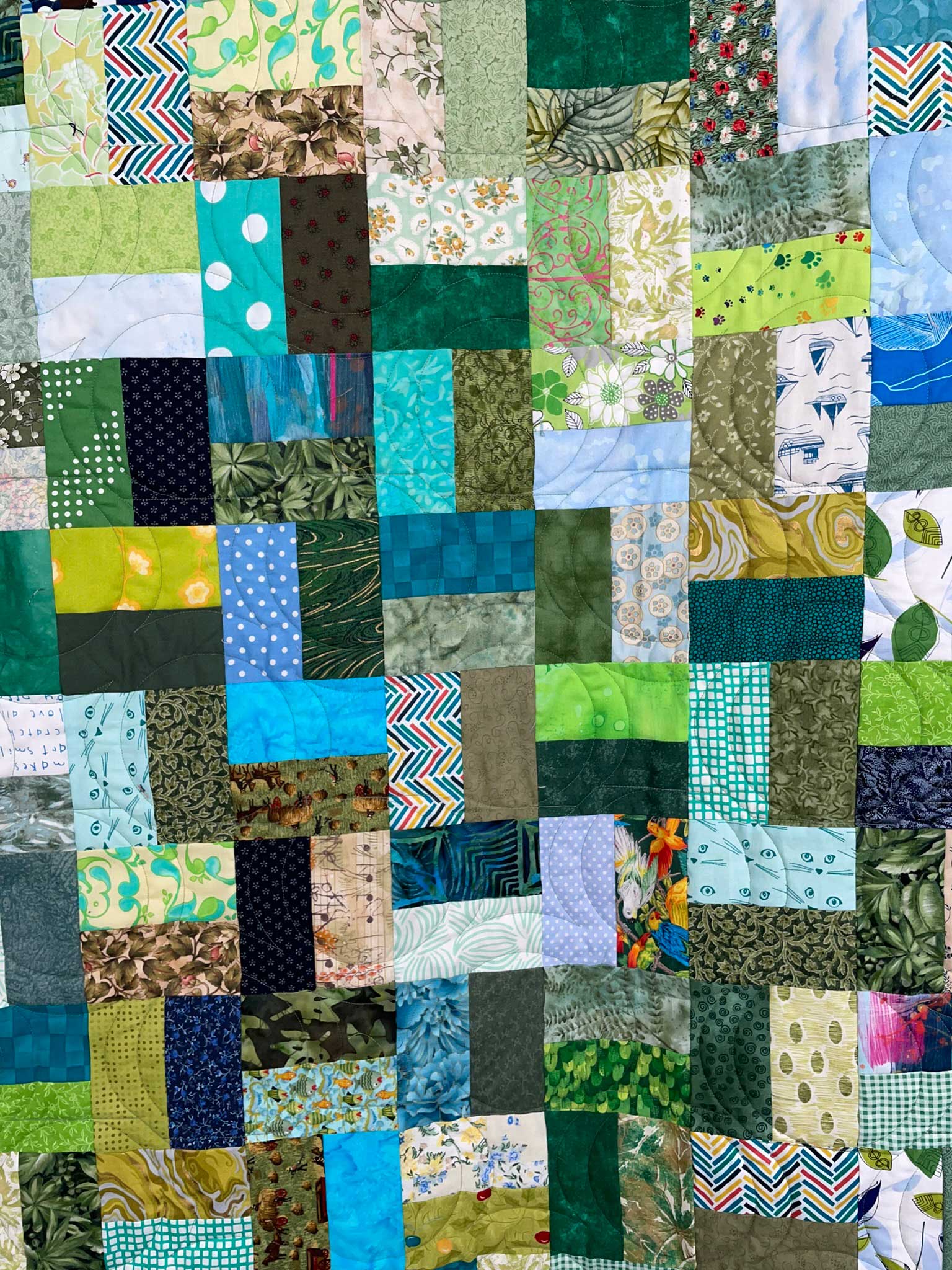 Seafoam Quilt in all different blues and greens - Quilts for Sale Australia