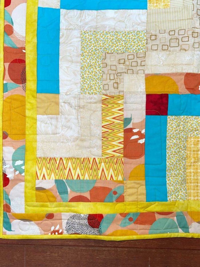 Bright Quarter Log Cabin Quilt - Image 5