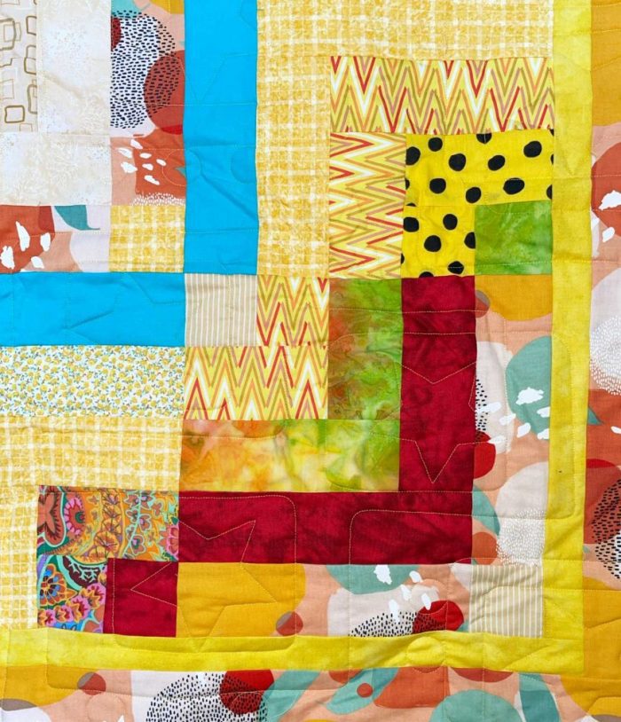 Bright Quarter Log Cabin Quilt - Image 4