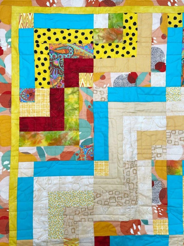 Bright Quarter Log Cabin Quilt - Image 2