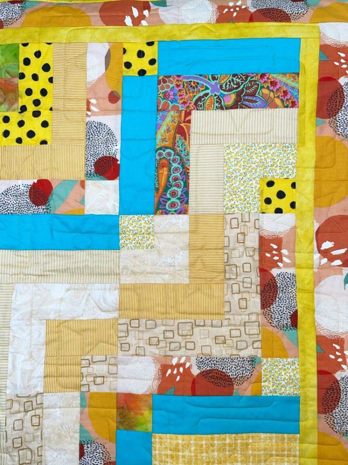 Bright Quarter Log Cabin Quilt - Image 3