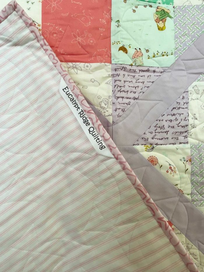 Pastel purple, coral and mint quilt - Image 9