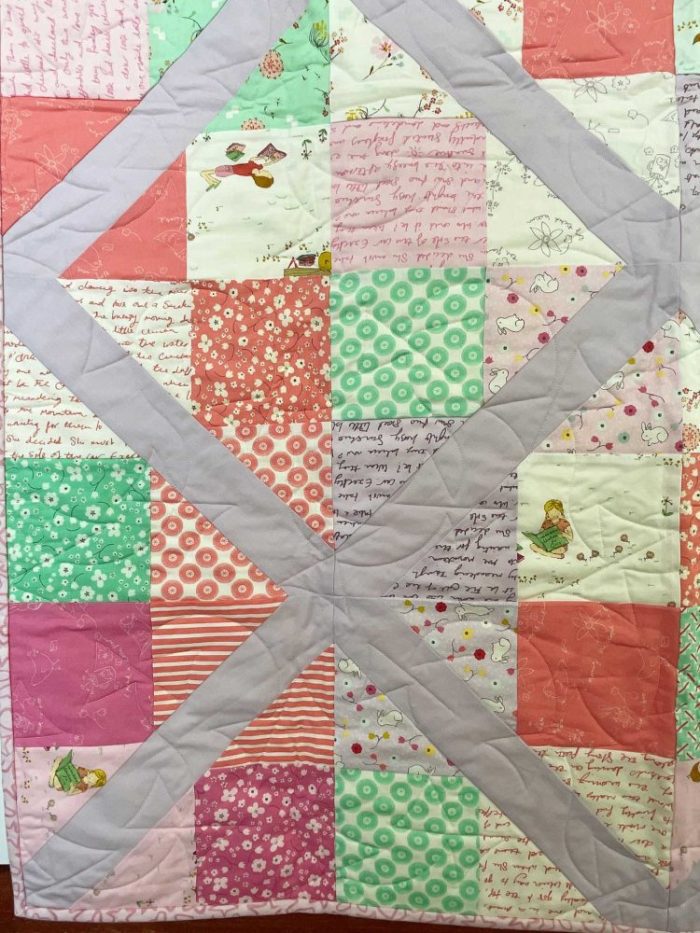 Pastel purple, coral and mint quilt - Image 8