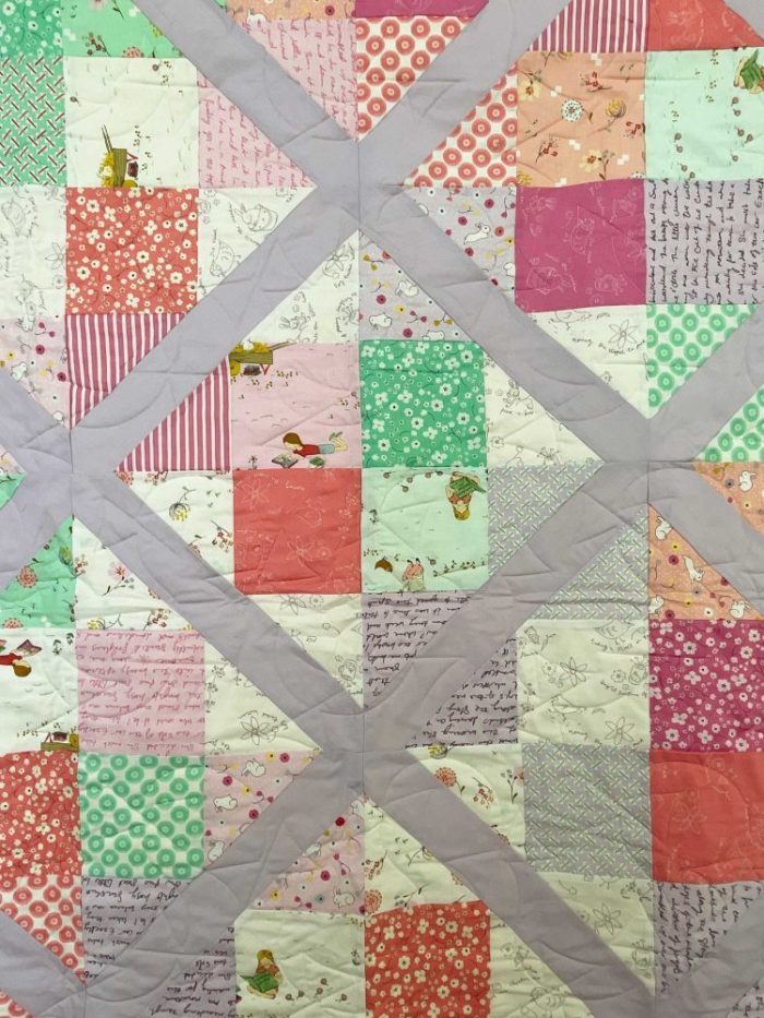 Pastel purple, coral and mint quilt - Image 6