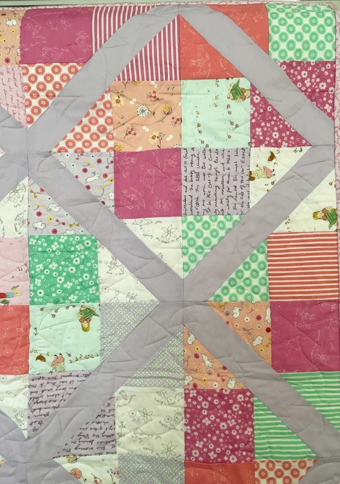 Pastel purple, coral and mint quilt - Image 4