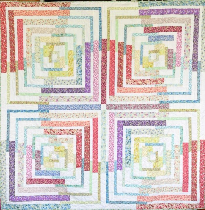 Antelope Canyon Log Cabin style floral quilt